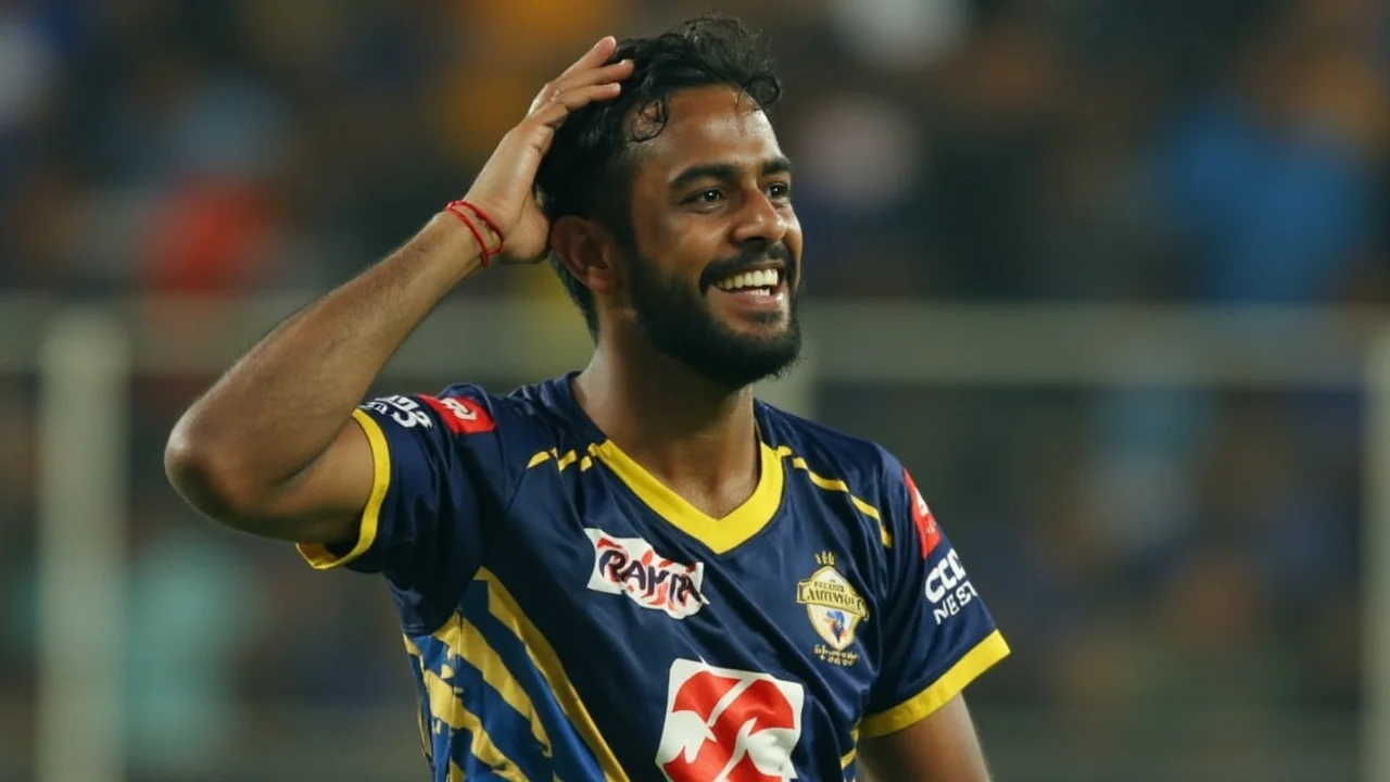 Cricket player preparing for a key batting contribution during a Tamil Nadu Premier League match